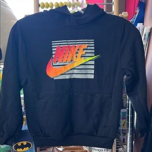 Nike Kids Black Hoodie with Gradient Logo